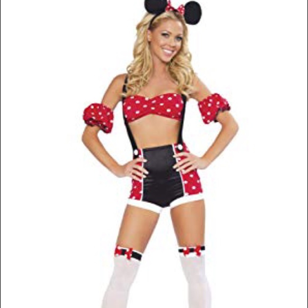 4pc pinup Minnie Mouse costume +fishnets I made